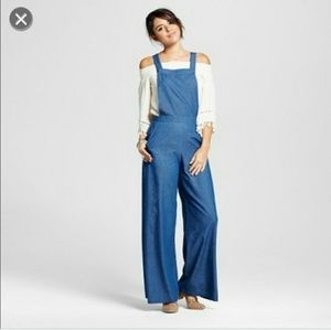 xhilaration wide leg denim overall